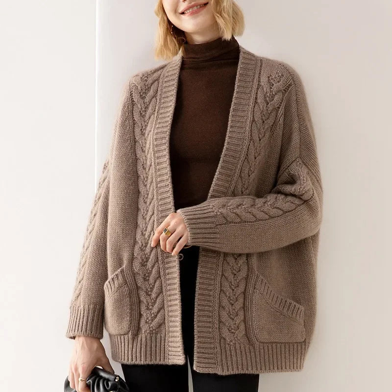 ESTELLE CABLE-KNIT CARDIGAN