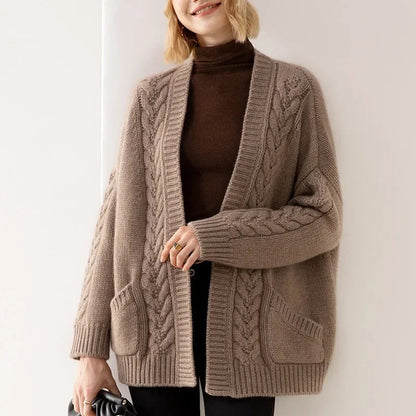 ESTELLE CABLE-KNIT CARDIGAN