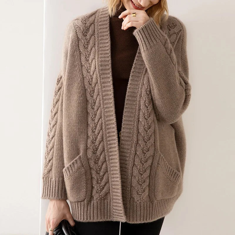 ESTELLE CABLE-KNIT CARDIGAN