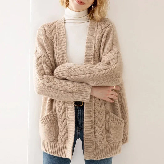 ESTELLE CABLE-KNIT CARDIGAN