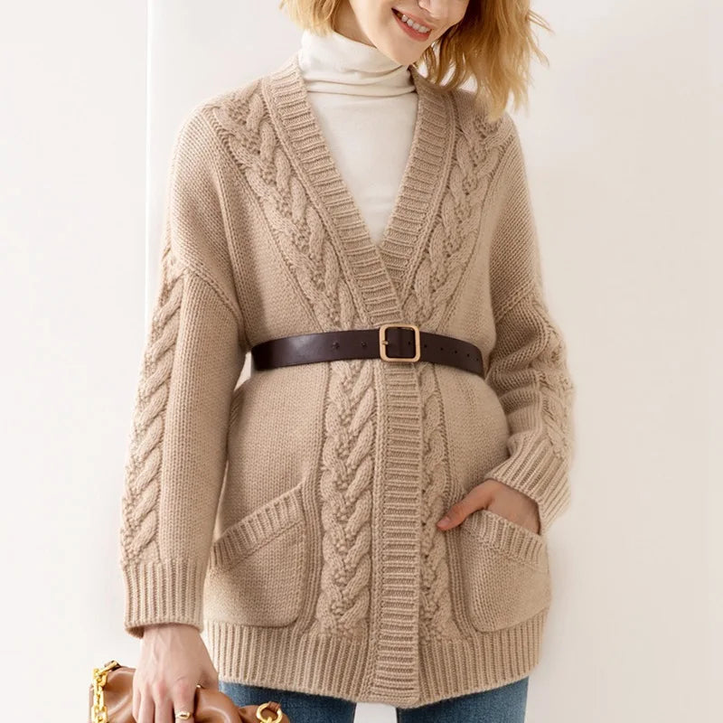 ESTELLE CABLE-KNIT CARDIGAN