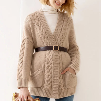 ESTELLE CABLE-KNIT CARDIGAN