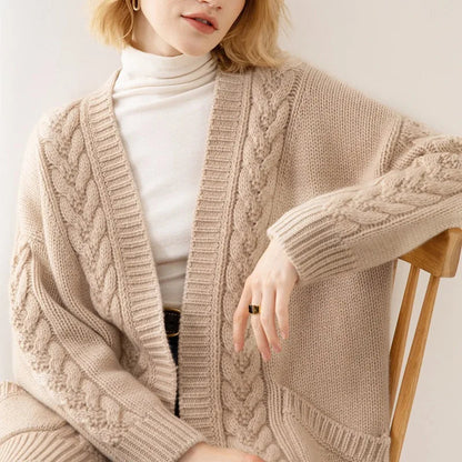 ESTELLE CABLE-KNIT CARDIGAN