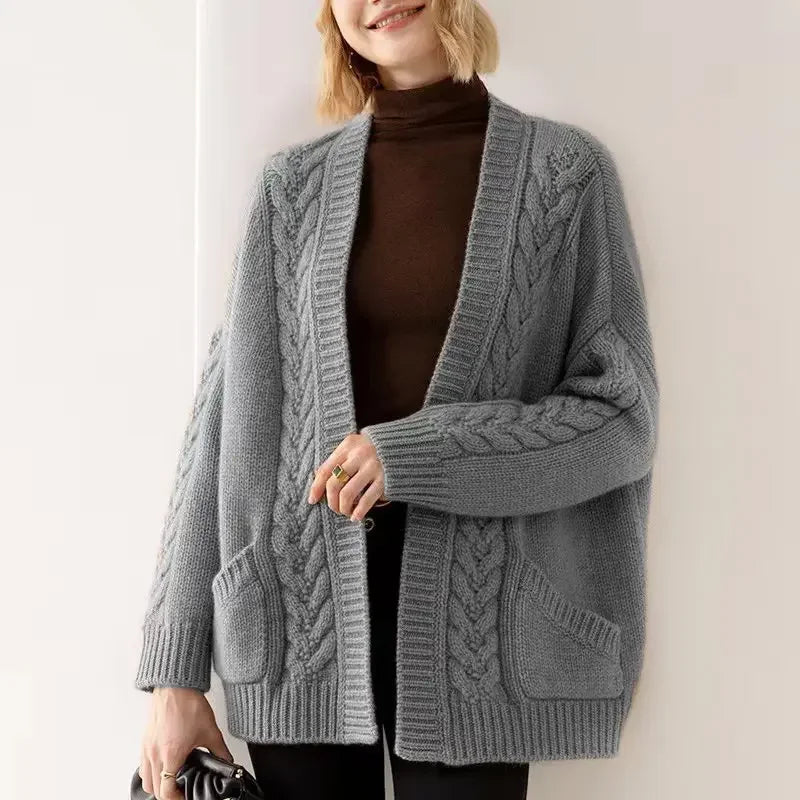 ESTELLE CABLE-KNIT CARDIGAN